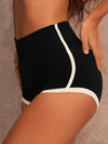 ZASUWA Female Contrast Color High-rise Shorts