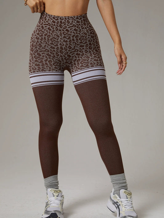 ZASUWA Female Leopard Deep V Back Leggings