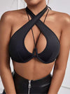 ZASUWA Female Sexy Halter Hollow Out Backless Sports Bras