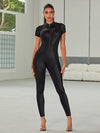❤ZASUWA Female Sexy Zipper Breathble Shortsleeve Jumpsuit