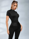 🖤ZASUWA Female PU Half Zipper Peach Booty Jumpsuit