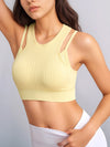 ZASUWA Female Two-piece Ribbed Elastic Tight with Chest Pads Tank