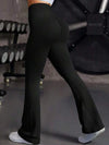 ZASUWA Female Solid Color Stripe High-waisted Flare Pants