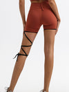 ZASUWA Female Contrast Color Lace-up Quick Dry Elastic Tight High-rise Shorts