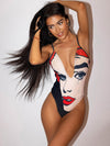 ZASUWA Female Deep V Sexy 3D Digital Printing Print One Piece