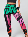 ZASUWA Female Print Quick Dry Push Up Design Color Leggings