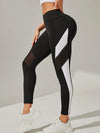 ZASUWA Female Sexy Mesh Splicing High-waisted Hip-lift Stripes Leggings