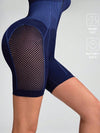 ZASUWA Female Hollow Out Net Zipper Push Up Design Elastic Tight Romper