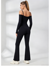 U Collar Scrunch Bum Elastic Tight Jumpsuit