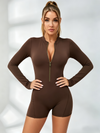 Zipper Backless Scrunch Bum With Pads Romper