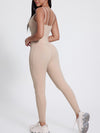 ZASUWA Female Backless U Collar Scrunch Bum Hip-lift Jumpsuit