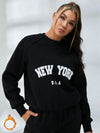 Feamle Letters Print Fleece Hoodie