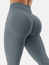ZASUWA Female High-waisted Seamless Elastic Tight Quick Dry Hip-lift Leggings