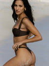ZASUWA Female Sexy Folds Solid Color Bikini Set