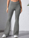ZASUWA Female Solid Color Stripe High-waisted Flare Pants