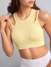 ZASUWA Female Two-piece Ribbed Elastic Tight with Chest Pads Tank