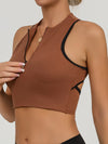ZASUWA Female Sexy Contrast Color Hollow Out Solid Color Backless Quick Dry Tank