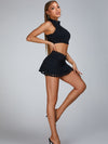 ZASUWA Female Cutout V Shape Waist Backless Skirt Suit