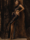 ZASUWA Female Snake Print Cutout Split DressX ANECHKAANNN ⭐