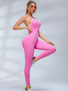 ZASUWA Female Contrast Color Cross Back Ribbed Jumpsuit