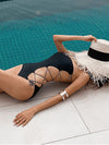 ZASUWA Female Sexy Tailoring Hollow Out Glossy Shiny Bling Ombre Metal Backless One Piece