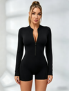 Zipper Backless Scrunch Bum With Pads Romper