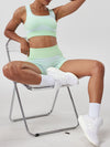 ZASUWA Female Scrunch Bum with Chest Pads Elastic Tight Short Tracksuit