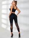 ZASUWA Female Cutout Mesh Cropped Leggings