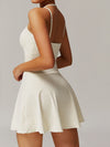 ZASUWA Female Solid Color Backless 2 in 1 Quick-dry Dress