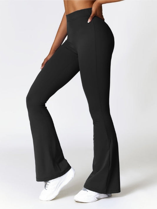 ZASUWA Female Deep V Back Scrunch Bum Flare Pants