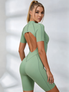 Sexy Backless Zipper Scrunch Bum Romper
