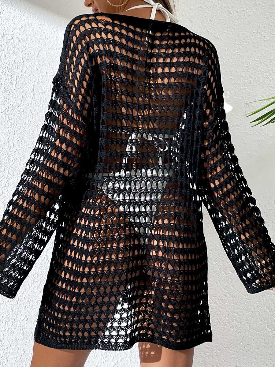 Sexy Sheer Fishnet Swimwear Without Bikini Set Cover Dress