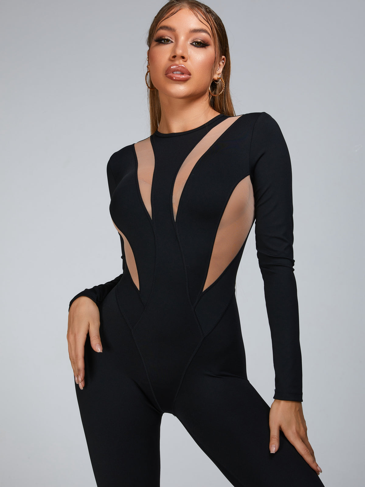 Fashion “Flame” Mesh Jumpsuit