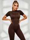 Sexy Backless Zipper Scrunch Bum Jumpsuit