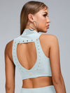 ZASUWA Female Cutout V Shape Waist Backless Skirt Suit