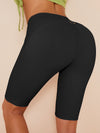 ZASUWA Female Pure White Hip-lift Spandex Gym Booty Shorts