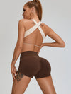 ZASUWA Female Scrunch Bum High-rise Spandex Gym Booty Shorts