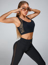 ZASUWA Female Mesh PU Back High-rise Leggings