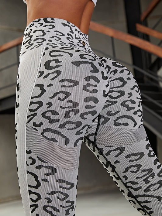 ZASUWA Female Leopard Scrunch Bum Quick-dry Leggings