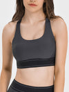 ZASUWA Female Contrast Color Adjustable Strap with Chest Pads Sports Bras