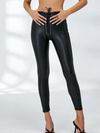 ❤Sexy Faux Leather Push Up Design Lace-up Leggings