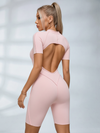 Sexy Backless Zipper Scrunch Bum Romper