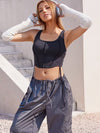 ZASUWA Female U Collar Drawstring with Chest Pads Tank
