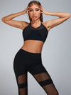 🖤ZASUWA Female Cutout Mesh High-rise Leggings