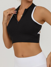 Sexy Contrast Color Hollow Out Solid Color Backless Quick Dry Tank