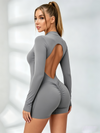 Zipper Backless Scrunch Bum With Pads Romper