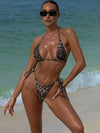 ZASUWA Female Sexy Leopard Print Mesh 4-Pieces Bikini Set