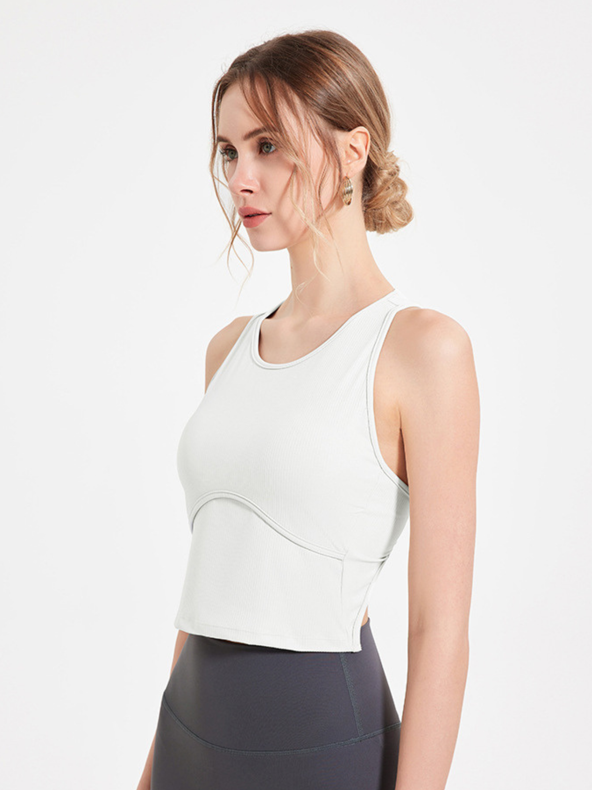 U Collar Backless Metal Tank