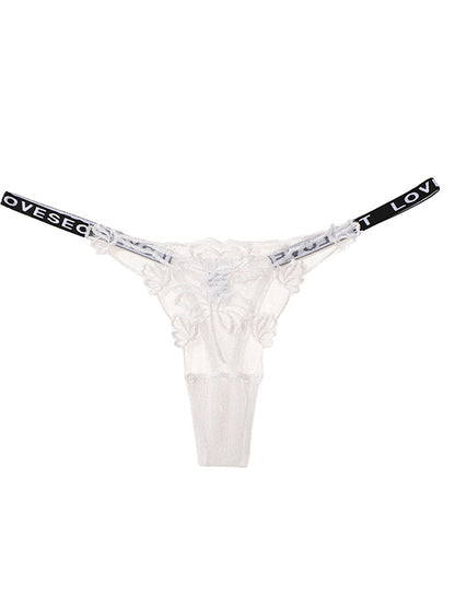 Sexy Flower Lace Mesh T-back Panties