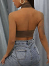 ZASUWA Female Sexy Cross Halter Hollow Out Backless Tanks